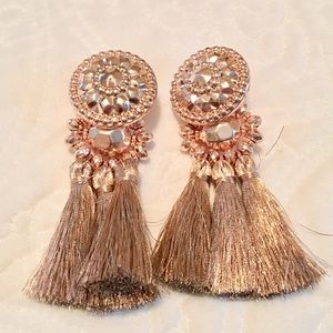 H&M rose gold tassel earrings